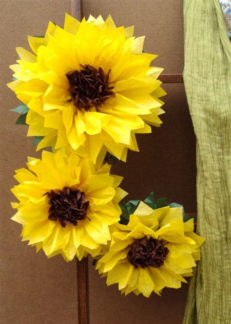 Large 12 And 8 Tissue Paper Sunflowers Perfect Decorations For Summer Wedding July 4th