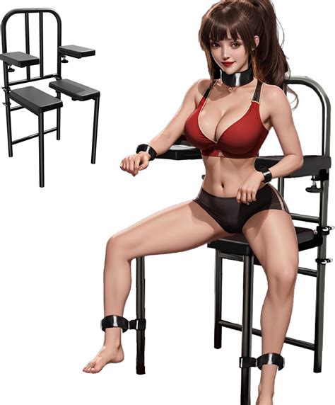 Amazon Restraint Sex Chair With Adjustable Handcuffs Ankle Neck Cuffs Adult Bondage