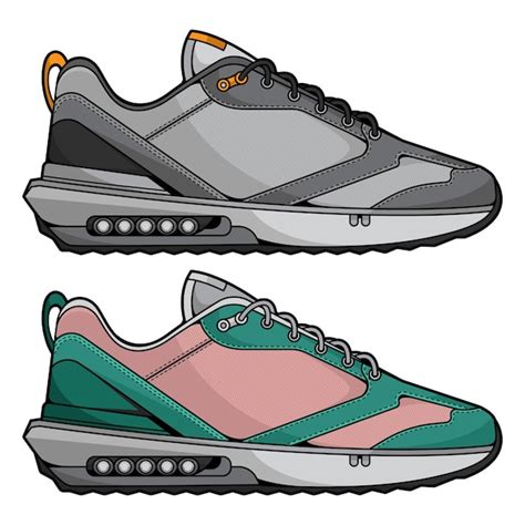 Zapatillas De Deporte De Arte Vectorial Vector Premium