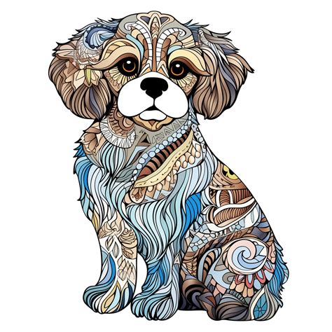 Zentangle Dog Coloring Page Coloring Pages Mimi Panda