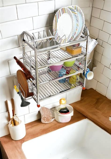 Amol Premium Stainless Steel Dish Rack Utensils Rack Wall Mount Bartan