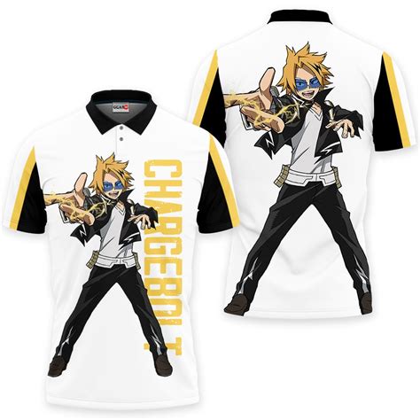 Denki Kaminari Polo Shirts My Hero Academia Custom Anime Merch Clothes