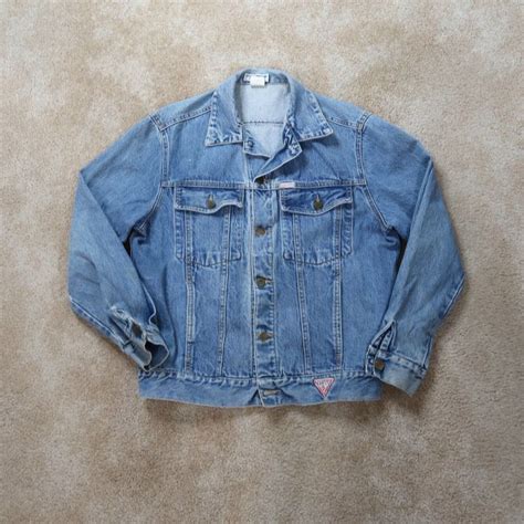 Guess Vintage Guess Jean Jacket Mens Medium Blue Denim Usa Made Georges