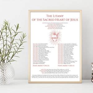 Litany of the Sacred Heart of Jesus Prayer Printable, Sacred Heart ...