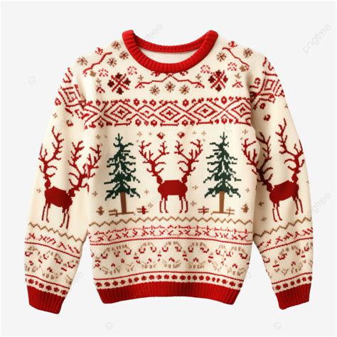 Merry Christmas Ugly Sweater With Reindeer And Branches Christmas