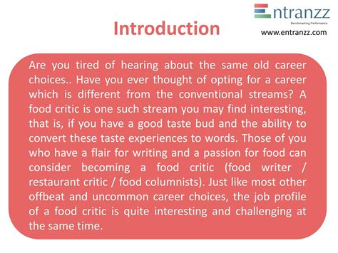 Careers in food critic | PPT