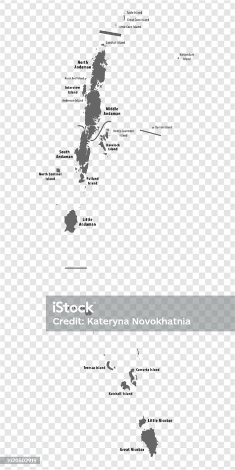 Blank Map Andaman And Nicobar Islands In Gray Every Island Map Is With