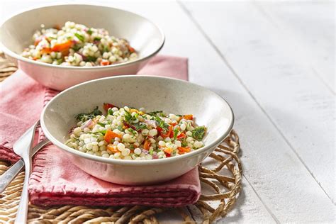 Salade de couscous perlé et poivrons rôtis Osez les saveurs