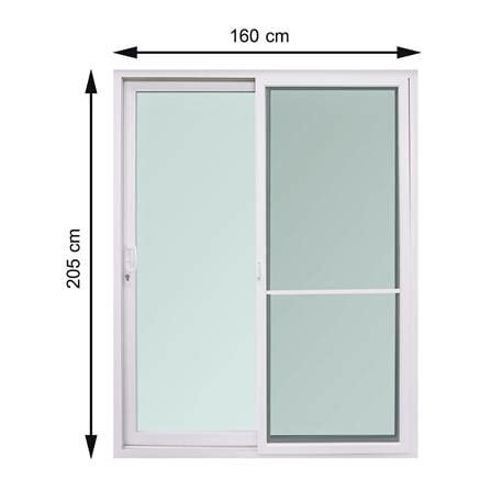 ประตบานเลอน UPVC S S พรอมมงลวด VILANN MULTI LOCK 160x205 ซม สขาว