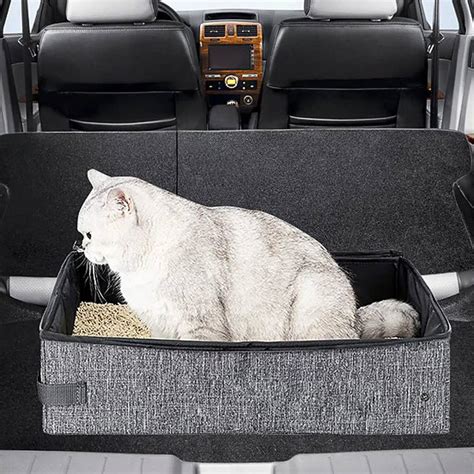 Bac Liti Re De Voyage Pliable Pour Chat Avec Couvercle Chatounette