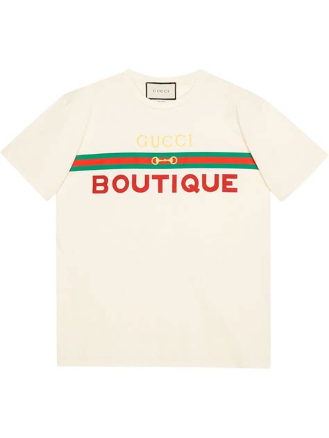 Gucci Logo Print T Shirt In White Modesens