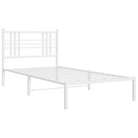 Vidaxl Metal Bed Frame With Headboard White X X