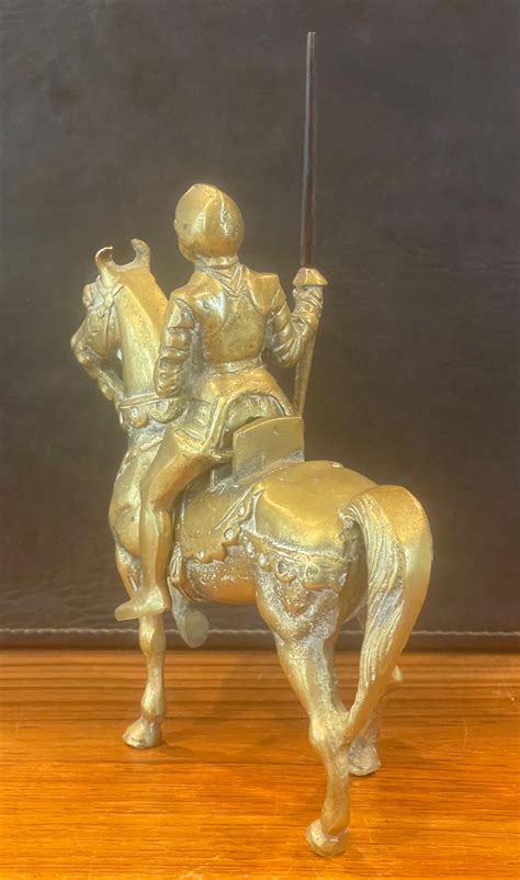 Solid Cast Brass Medieval Armored Knight On Horse Sculpture For Sale At