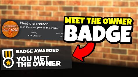 How To Make A Meet The Owner Badge Howtoroblox Youtube