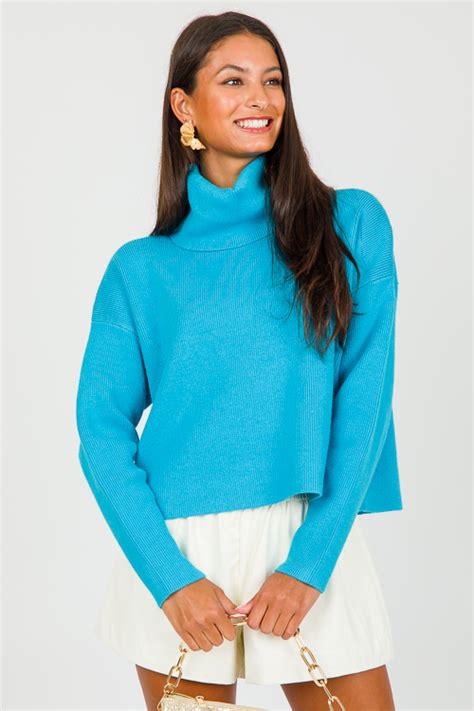 Lulu Turtleneck Blue New Arrivals The Blue Door Boutique