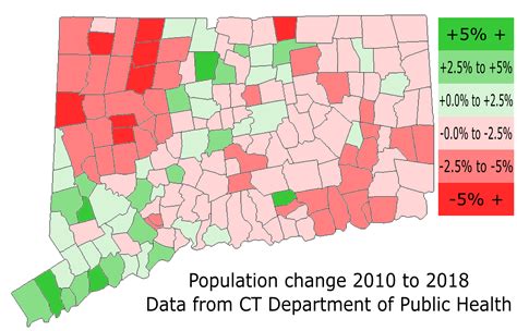 [OC] Population Change in Connecticut Towns from 2010 to 2018 : r/MapPorn