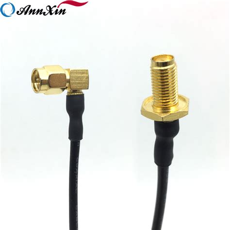 Ohm Sma Male Right Angle To Sma Female Bulkhead Rg Coaxial Cable