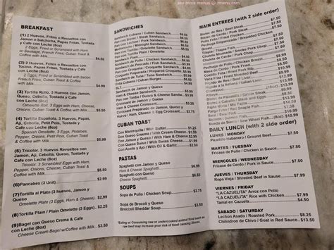 Menu At Cubay Restaurant Cape Coral