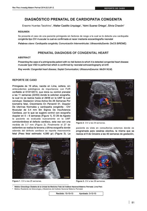 Y Diagn Stico Prenatal De Cardiopat A Cong Nita Diagnstico