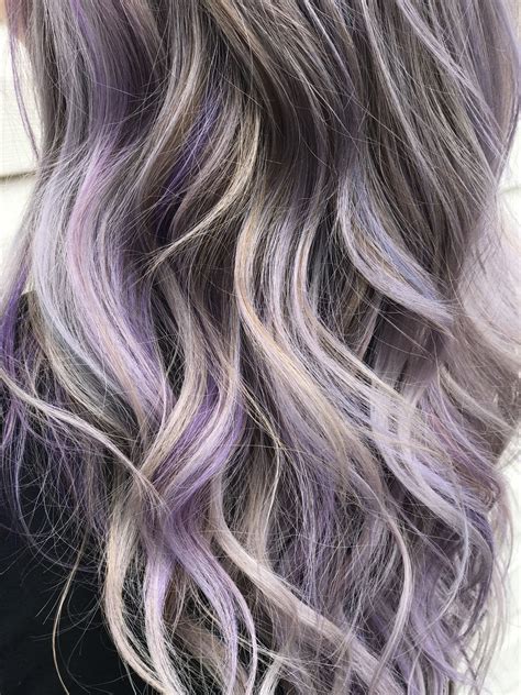 Purple Balayage Lavender Balayage Lilac Balayage Light Ash Brown