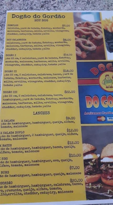 Menu At Dogão Do Gordão Restaurant Santo André