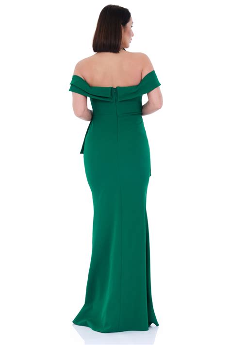 Green Crepe Sleeveless Maxi Dress Prom Dress Fervente