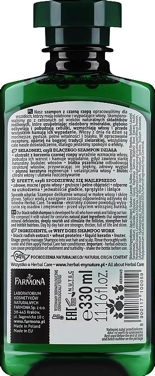 Farmona Herbal Care Shampoo Шампунь против выпадения волос Чёрная редька купить по лучшей