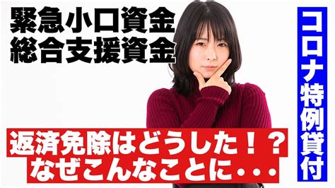 【特例貸付】緊急小口資金、総合支援資金 返済免除（償還免除）は？ コロナ特例貸付利用後の自己破産8倍に 21年度、返済できず困窮 Youtube