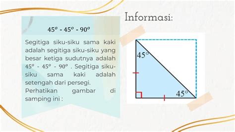 Teorema Pythagoras Menentukan Perbandingan Sisi Segitiga Bersudut Istimewa Pertemuan 5 Ppt