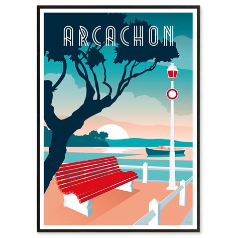 Affiche Arcachon Banc Rouge Les Affichistes Canvas Gallery Wall