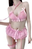 Sinroyee Women S Sexy Cosplay Lingerie Set Ruffle Baby Doll Teddy