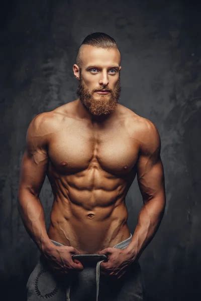 Shirtless Muscular Man With Beard Stock Photo By Fxquadro