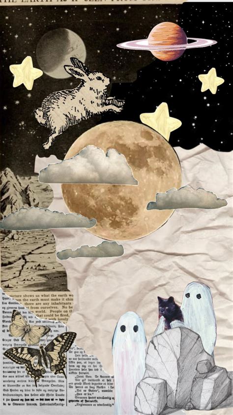 Space Moodboard Aesthetic Collage Vintage Stars Mood Board