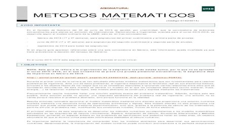 Asignatura Metodos Matematicos Pdf Fileexpl Cita Mediante Una