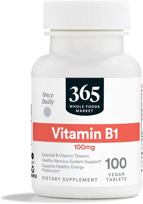 365 By Whole Foods Market Vitamina B1 100 Mg 100 Tabletas Yaxa Store