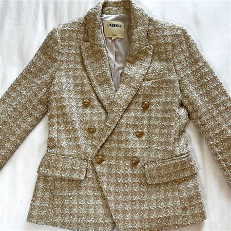 L Agence Jackets Coats Lagence Kenzie Tweed Blazer Poshmark