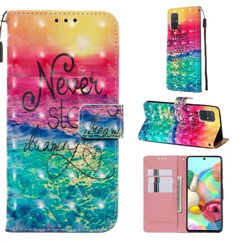 Galaxy A71 4g Case Wallet Allytech Pu Leather Shockproof 3d Pattern Full Protection Folio