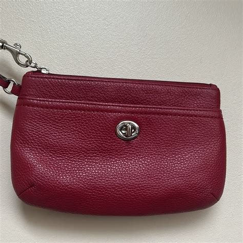 Coach Bags Coach Vintage Legacy Red Leather Zip Clutch Wristlet Bag