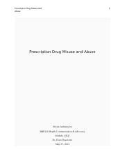 BHE 226 Module 1 SLP NicoleJuchniewicz Docx Prescription Drug Misuse