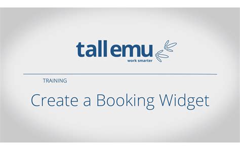 Create A Booking Widget General Help Tall Emu CRM