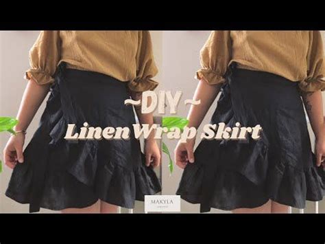 Linen Wrap Skirt Tutorial Diy Pattern Youtube Diy Skirt Wrap