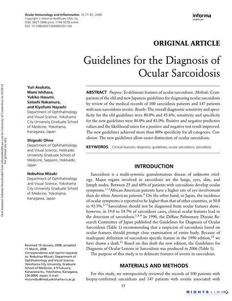 (PDF) Guidelines for the Diagnosis of Ocular Sarcoidosis - DOKUMEN.TIPS