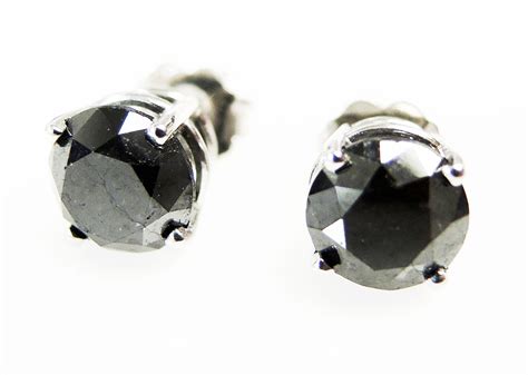 Vintage Black Diamond Stud Earrings