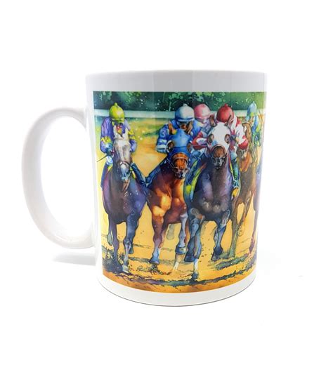 Coffee Mug Horse Race Track Equine Art for Him Mug | Etsy