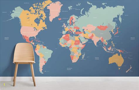 World Mural Wall Map Wallpaper Physical Dma Edition World Map Mural Images