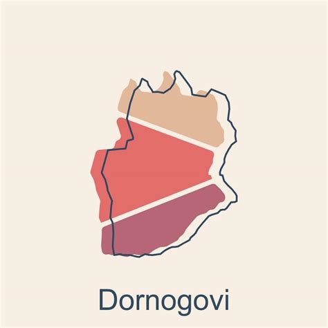 Mongolia political map with capital Dornogovi, national borders, important cities, World map ...