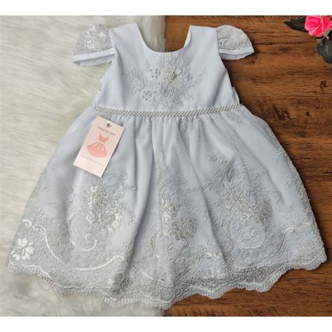 Vestido Infantil De Festa Branco Batizado Daminha De Honra Casamento