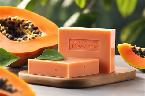 Premium Photo Photo Natural Papaya Soap With Packaging