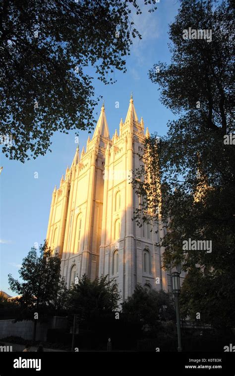 Temple square Salt Lake city, Utah Stock Photo - Alamy