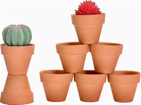 Amazon XXYXXY Mini Clay Flower Pots With Drainage Holes Succulent